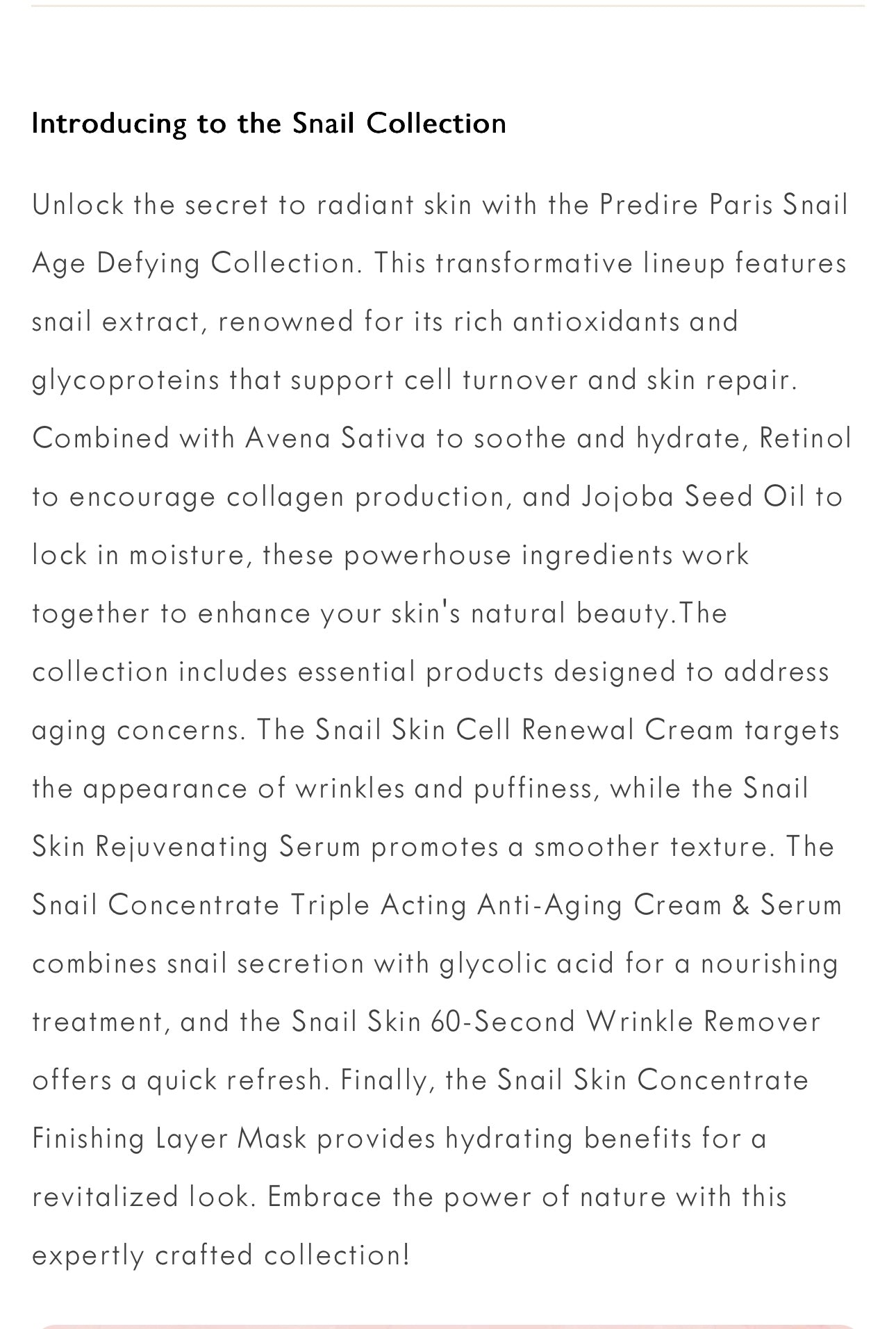 Snail Age-Defying Collection