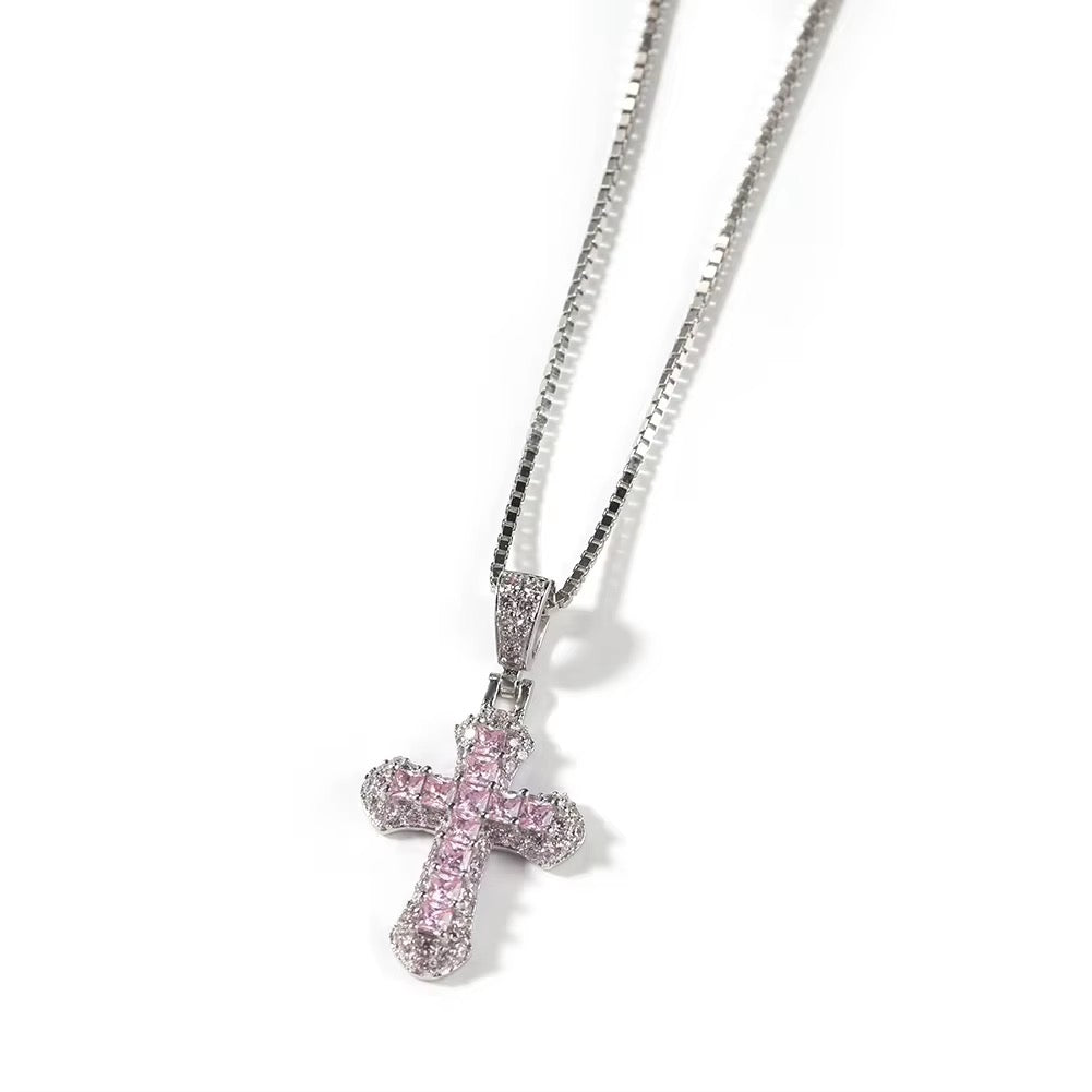 Iced Mini Cross Necklace