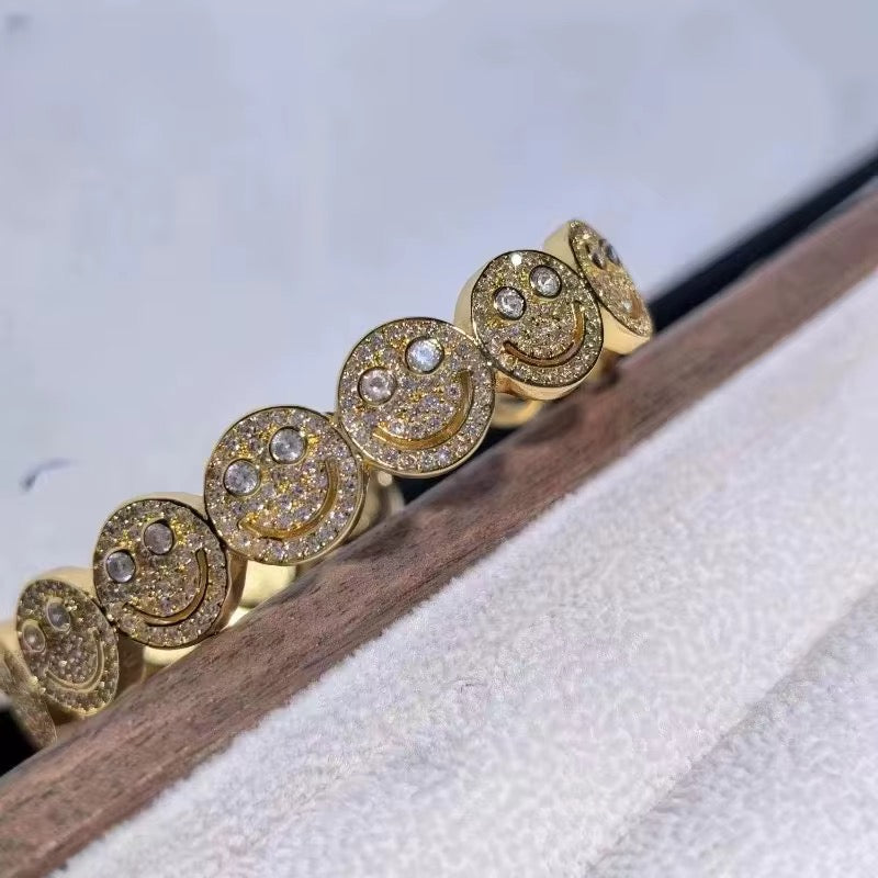 Laughing Smile Face Bracelet High Quality 18K Plated