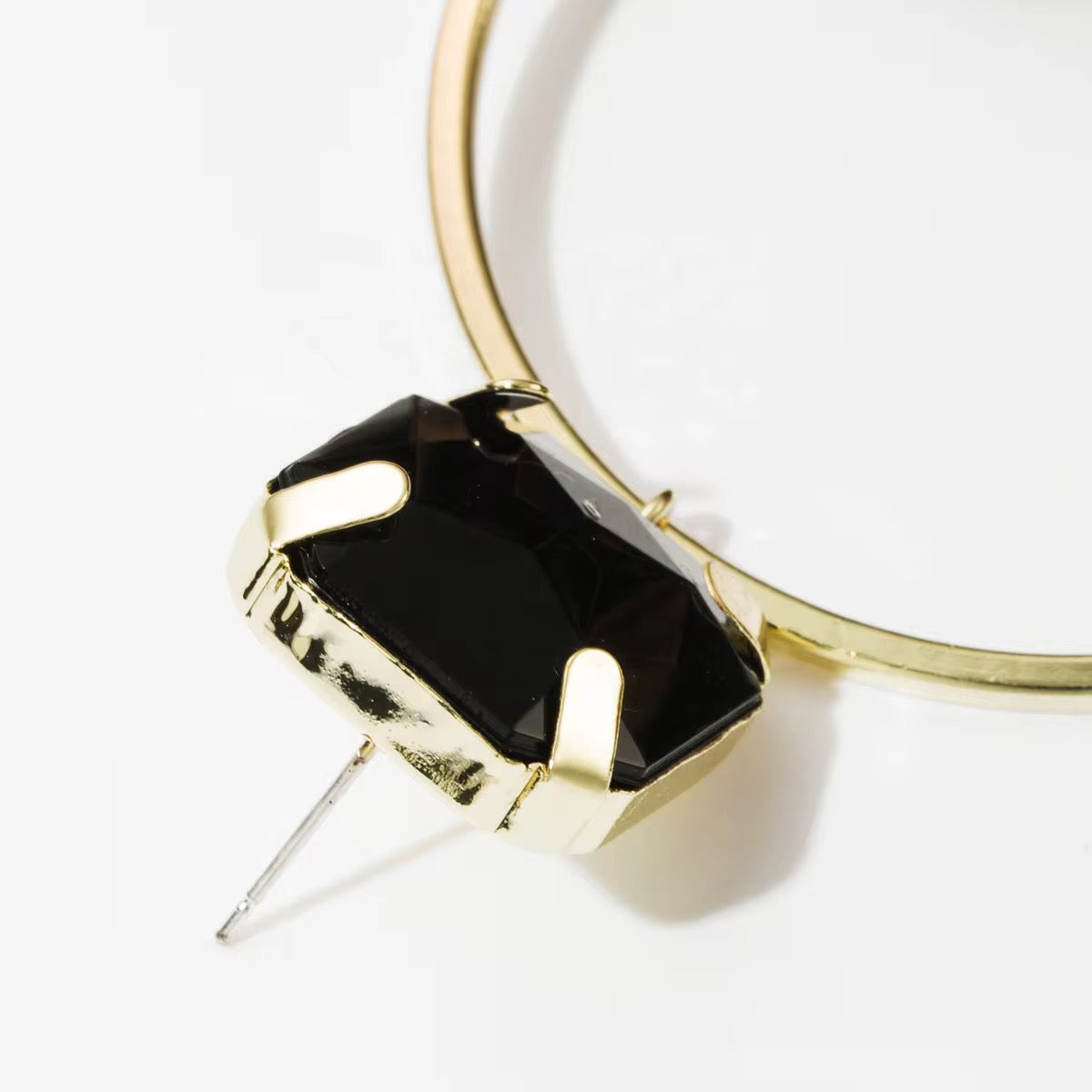 Popular Black Square Stud Earrings Lace Leopard Flower Stud Earrings