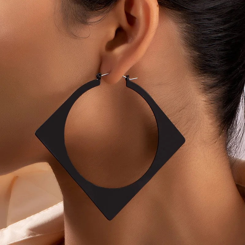 Square hoop earrings