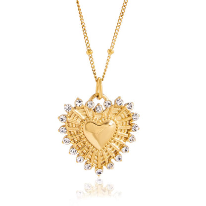 Ribbed heart necklace