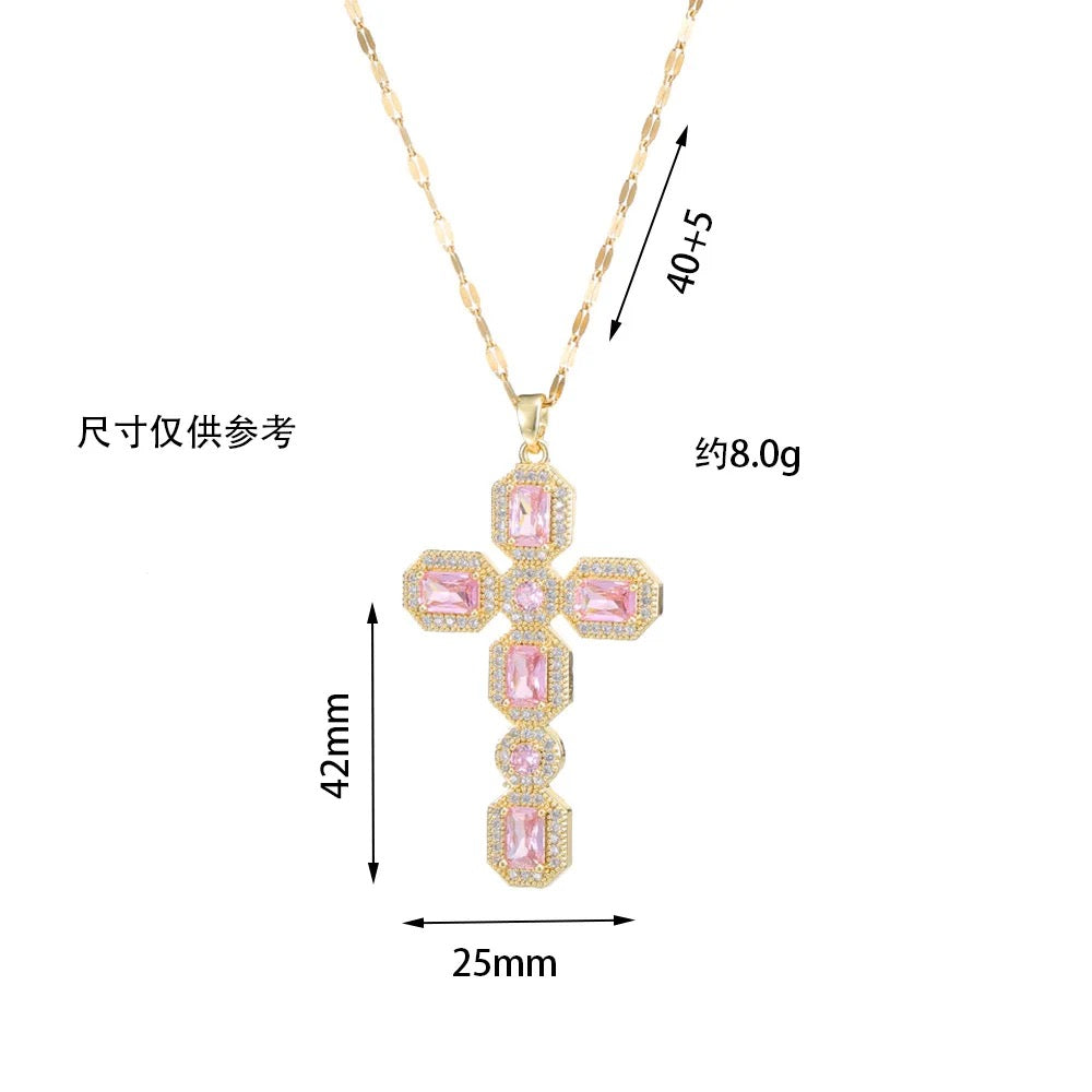 Cross crysta necklace