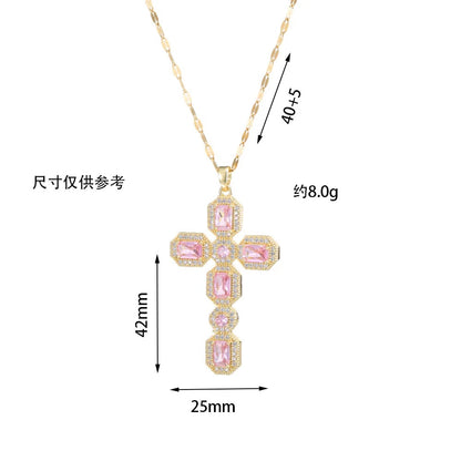 Cross crysta necklace