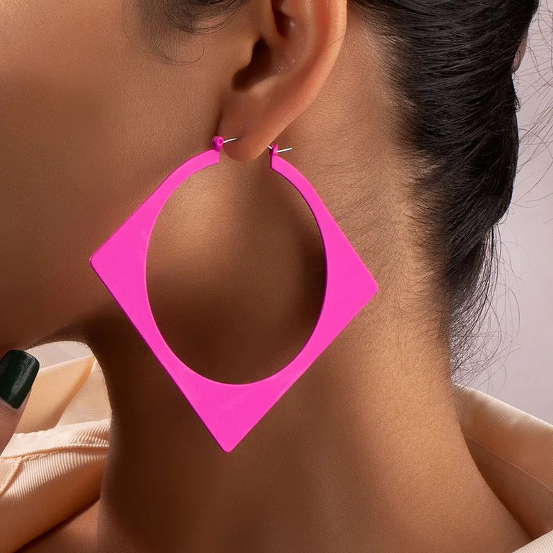 Square hoop earrings