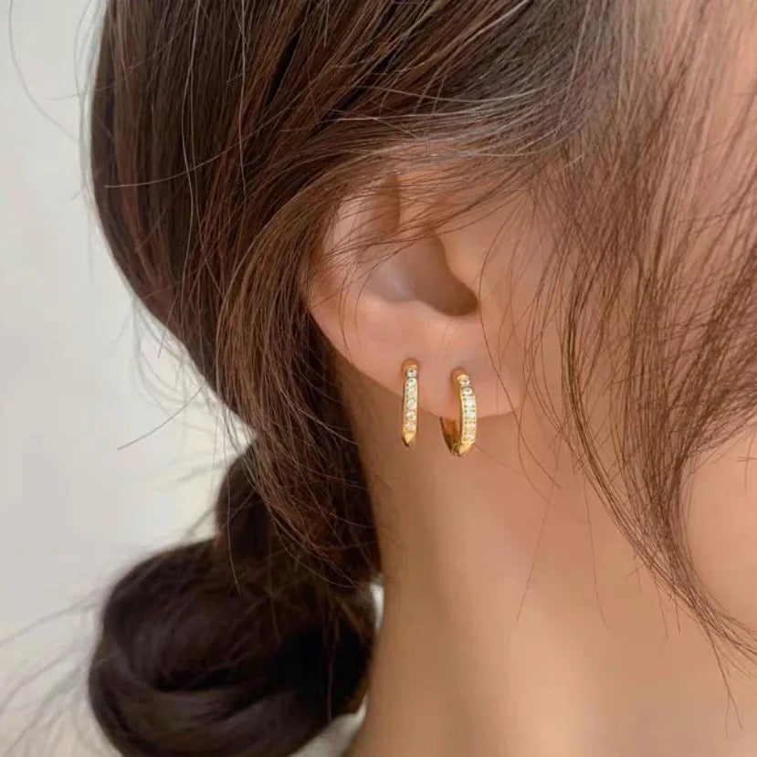 18k gold plated round lil earrings