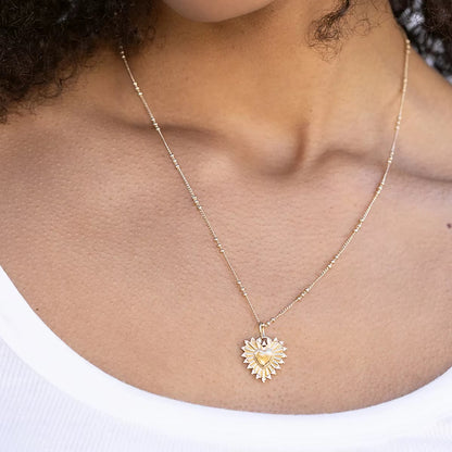Ribbed heart necklace
