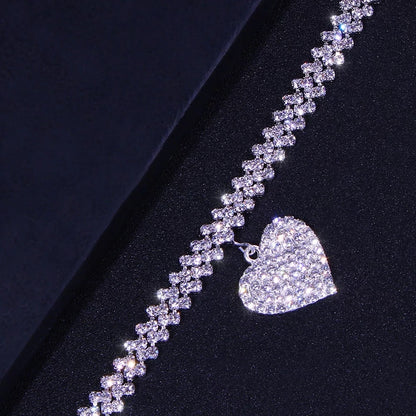 Bling heart anklet