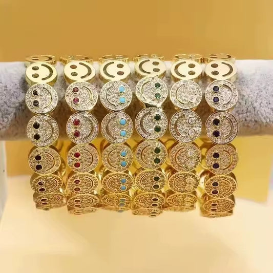 Laughing Smile Face Bracelet High Quality 18K Plated